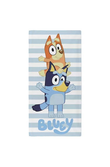 Bluey Piggyback Ride Towel - Blue/White