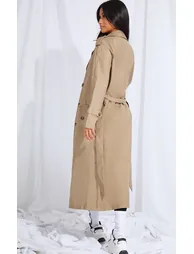 Petite Stone Woven Oversized Trench Coat - 1
