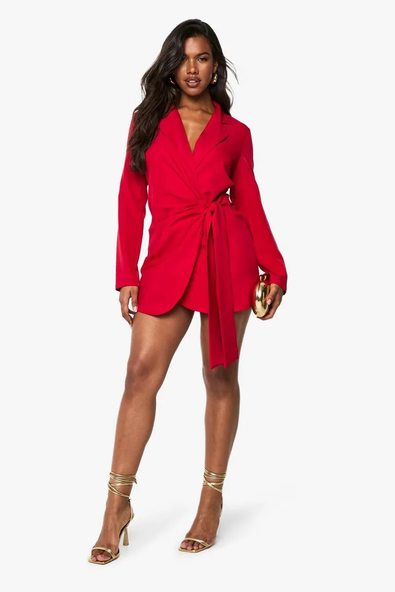 red tailored dress Red Soft Tailored Drape Detail Sleeveless Tailored Midi Dress