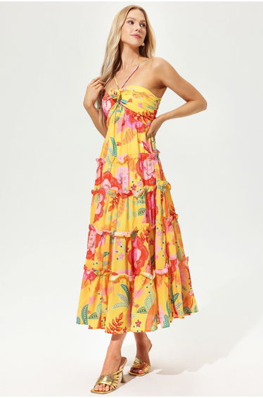 Lili Floral Ruffle Hem Cami Dress