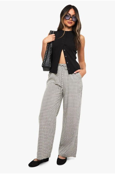 Ribbed Button Front Longline Top - black