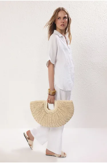 حقيبة يد ترينديول باللون البيج