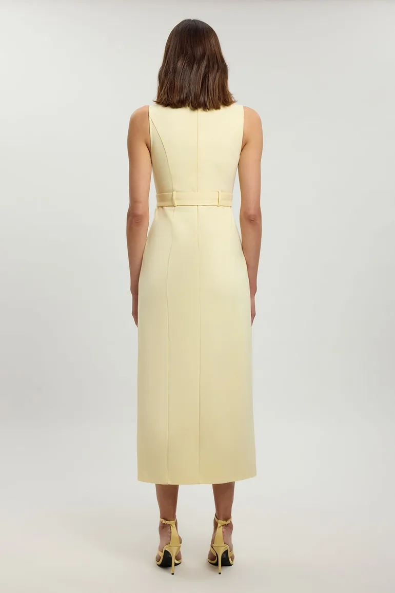 ponte and georgette jersey pleated maxi dress Green KarenMillen Forever Ponte And Georgette Jersey Pleated Maxi Dress