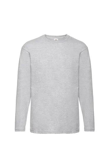 Fruit of the Loom Mens Valueweight Heather Long-Sleeved T-Shirt - Heather Grey