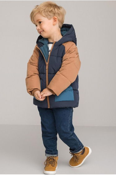 Warm Hooded Padded Jacket with Fleece Lining