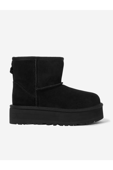 Girls Classic Mini Platform Boots in Black