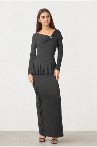 RUFFLE JERSEY DRESS
