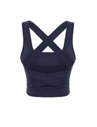 Dark Navy Blue Supported/Shaping Back Detailed Square Neck Sports Bra - 1