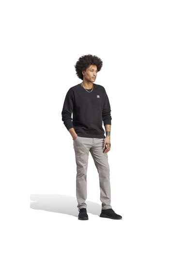 Men's adidas Originals Trefoil Essentials Crewneck Sweatshirt in Black