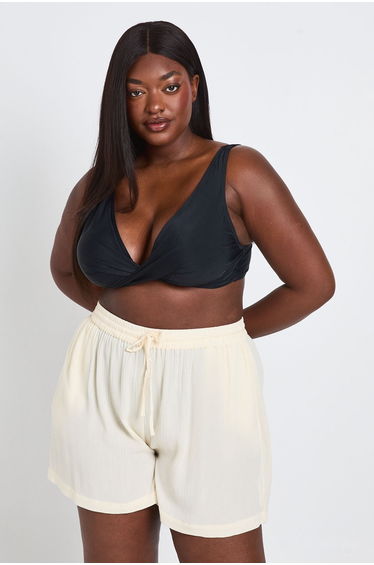 Plus Textured Beach Short - ecru