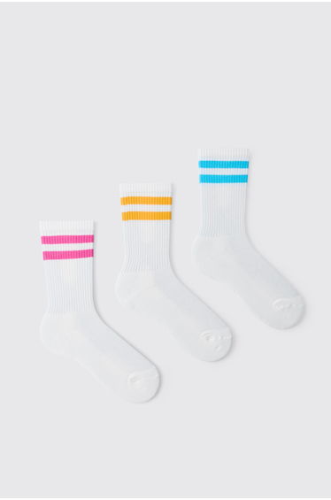 3 Pack Striped Socks - multi