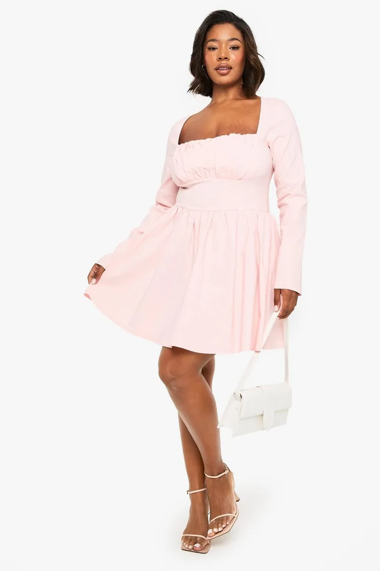 pink skater dress with sleeves Amazon.com: QNI Sexy Corset Dress Lace Strap Dress Floral Dress Long Bell Sleeve Cover Up Skater Dresses Cocktail Dresses (Pink,Small) : Clothing, Shoes & Jewelry