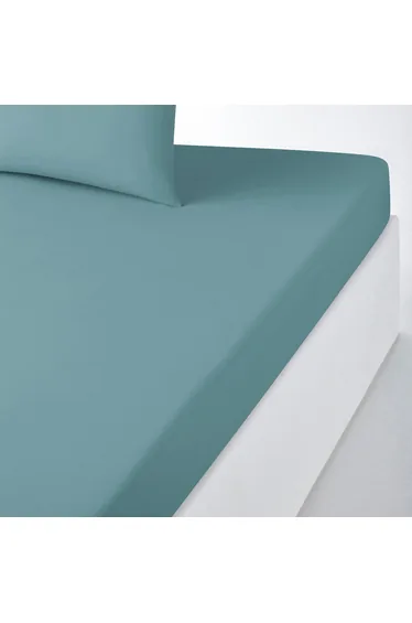 شرشف سرير بولي قطن سادة بحواف مطاطية