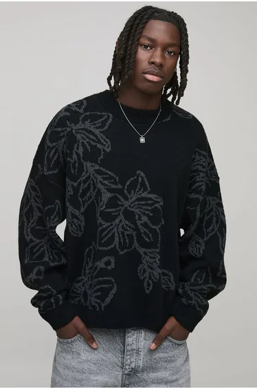 Boxy Fit Ribbed Knitted Hoodie