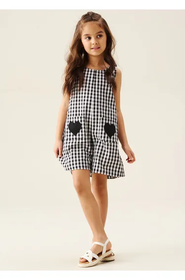 Delilah Black Gingham Dungaree
