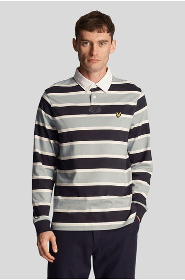Stripe Rugby Shirt Light Blue