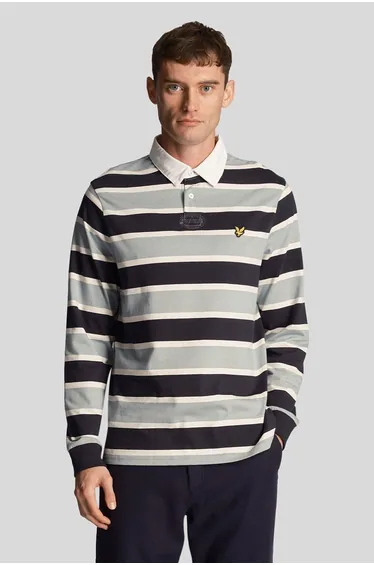 Stripe Rugby Shirt Light Blue