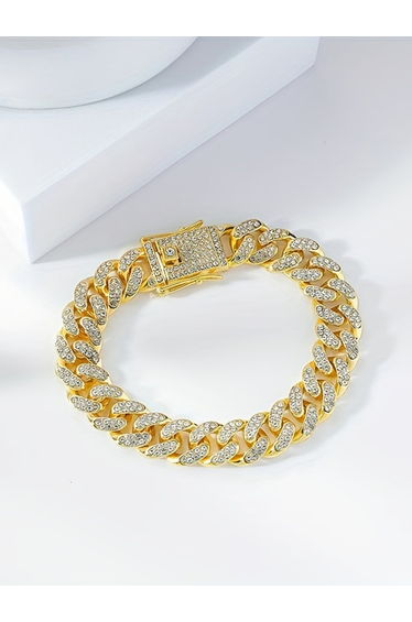 Rhinestone Crystal Curb Chain Bracelet