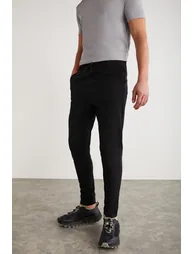 GRIMELANGE CRISTIAN Men's Bistrech Super Stretch Technical Waterproof Fabric Jogger Black Sweatpants - 4