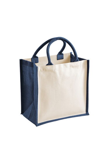 Westford Mill Midi Jute Printable Tote Bag - Navy
