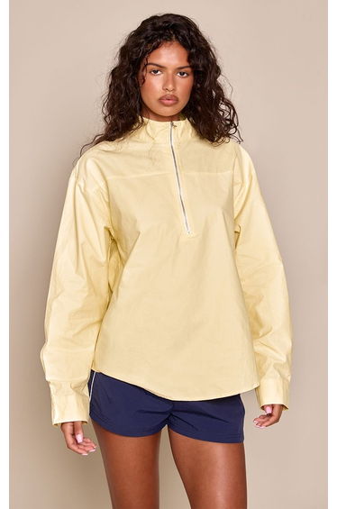 Lemon Zip Detail High Neck Shirt