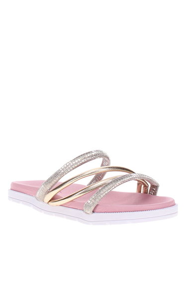 Multi Strap Slip-On Flat Sandals