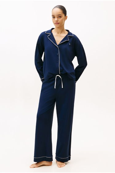 Ess. Modal Ls Shirt Pants Set Dark Night Navy