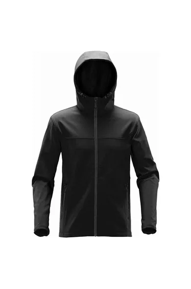Stormtech Mens Orbiter Hooded Soft Shell Jacket - Black/Dolphin
