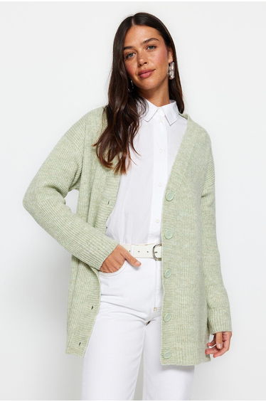 Cardigan - Green - Regular fit