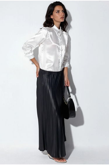 BDART Satin Long Sleeve Shirt with Button Closure