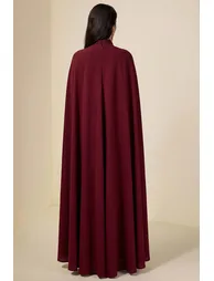 Cape Asymmetrical Ruched Maxi Dress - 1