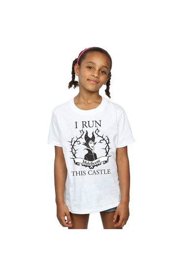 Maleficent Girls I Run This Castle Cotton T-Shirt - White