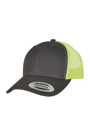 Flexfit Unisex Adult Two Tone Trucker Cap - Charcoal Grey/Neon Green