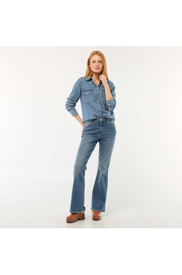 High-Waisted Flare/Bootcut Jeans BLUE