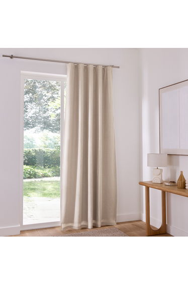 Onega Washed Linen Pencil Pleat and Wavy Pleat Blackout Curtain