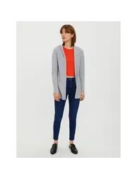 Grey Hooded Cardigan - 1
