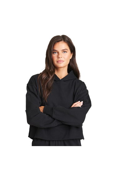 Awdis Womens/Ladies Recycled Polyester Relaxed Fit Hoodie - Deep Black