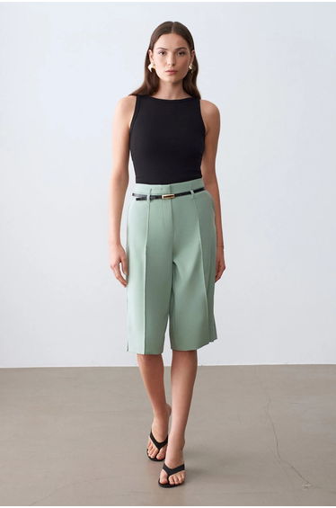 DILVIN Ribbed Halterneck Sleeveless Blouse