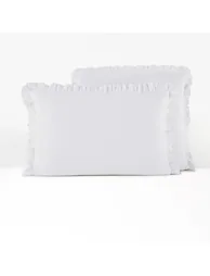 Kumla Plain Ruffle 100% Cotton Muslin Pillowcase - 4