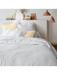 Kumla Plain Ruffle 100% Cotton Muslin Pillowcase - 6
