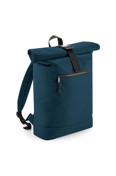 Bagbase Rolled Top Recycled Backpack - Petrol Blue