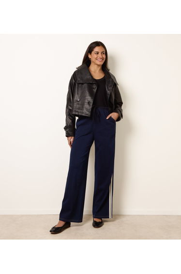 Stripe Trousers With Elasticated Waist