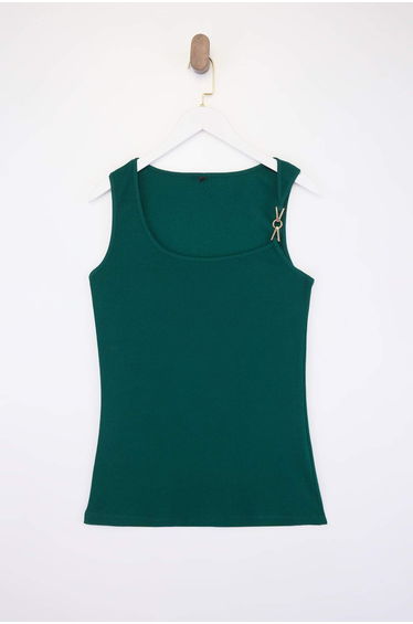 Green Accessory Knitted Oversize Blouse