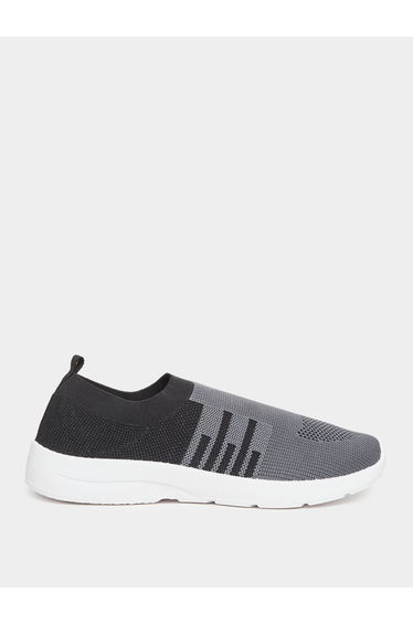 Men Grey Mesh Slip-On Shoes