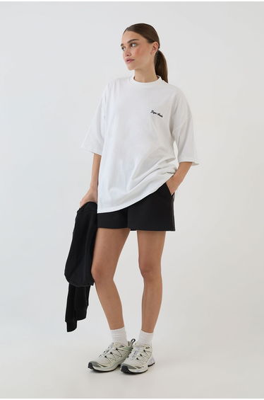 DSGN Studio Script Embroidered Oversized T-Shirt - white