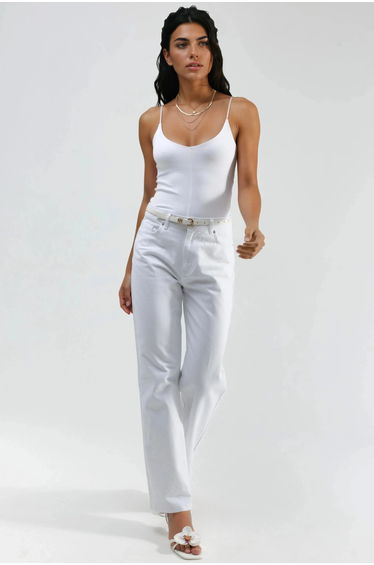 BUSEM Slim Fit Ribbed V-Neck Blouse