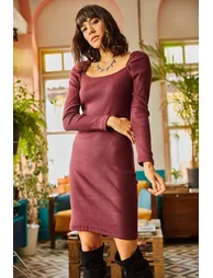 Women's Damson Square Neck Lycra Dress