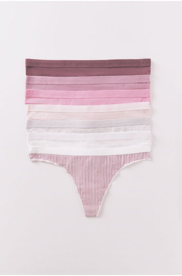 Pack of 7 classic white print cotton panties
