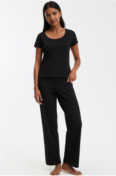 Short Sleeve Pyjamas in Cotton Jersey