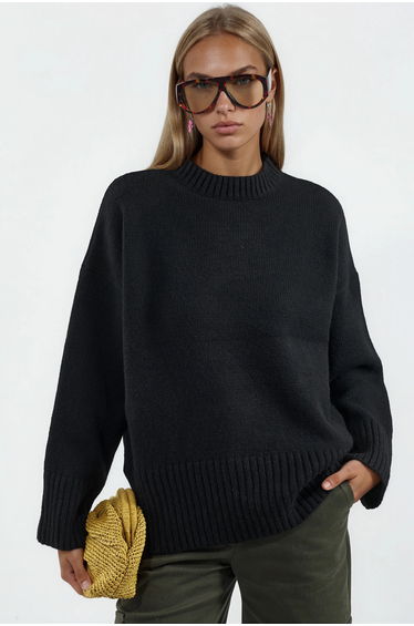 VIORNA Plain Crew Neck Sweatshirt
